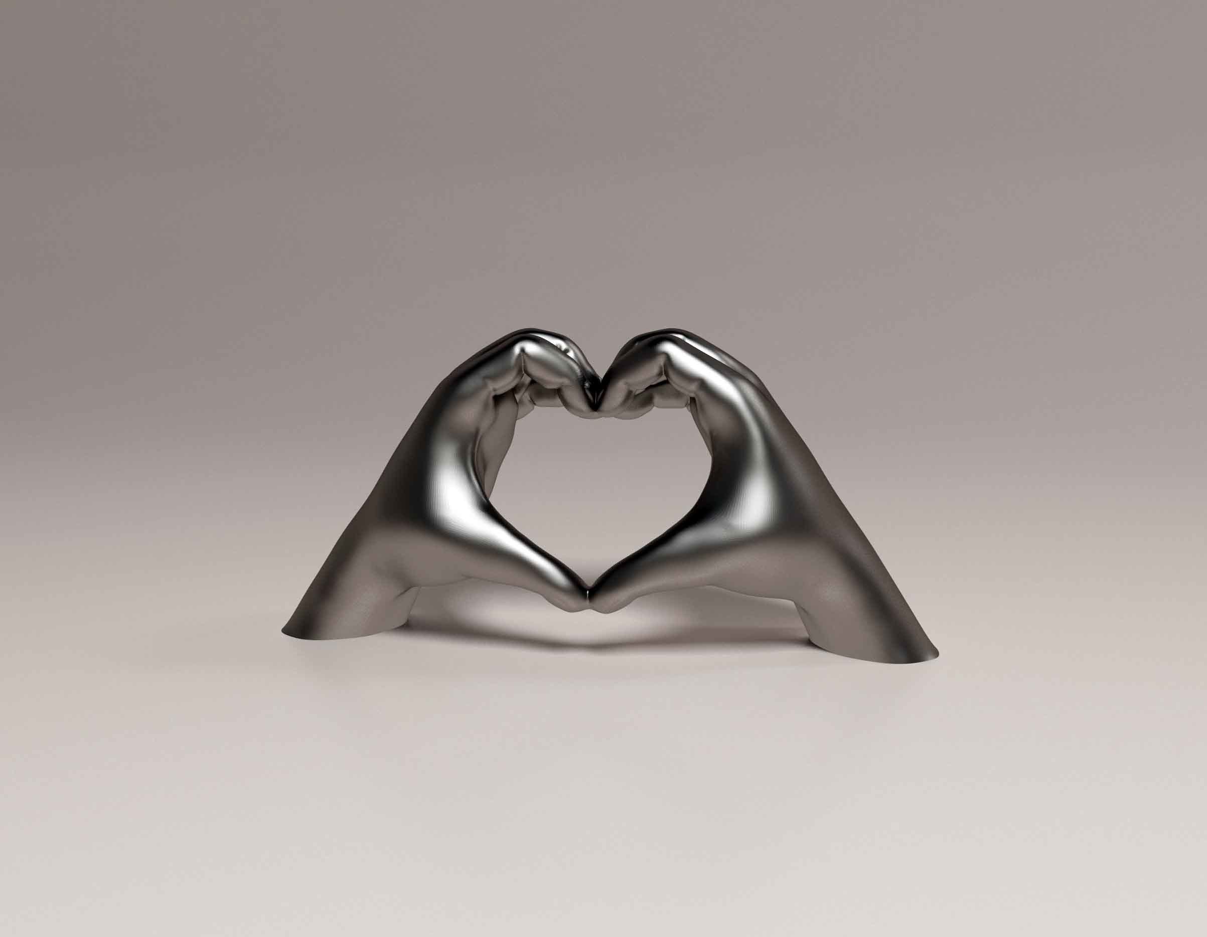 Heart from hands 3D print model_1