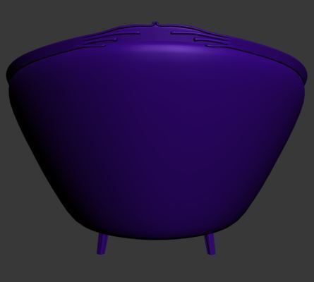 Armchair orange and chair with floral pattern Low-poly 3D model_12