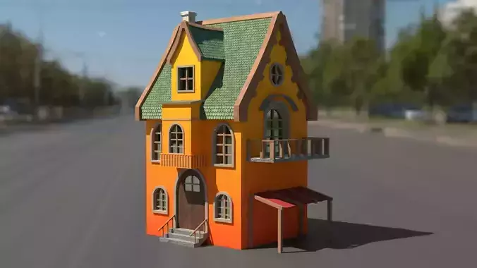 Cartoon house 3D model