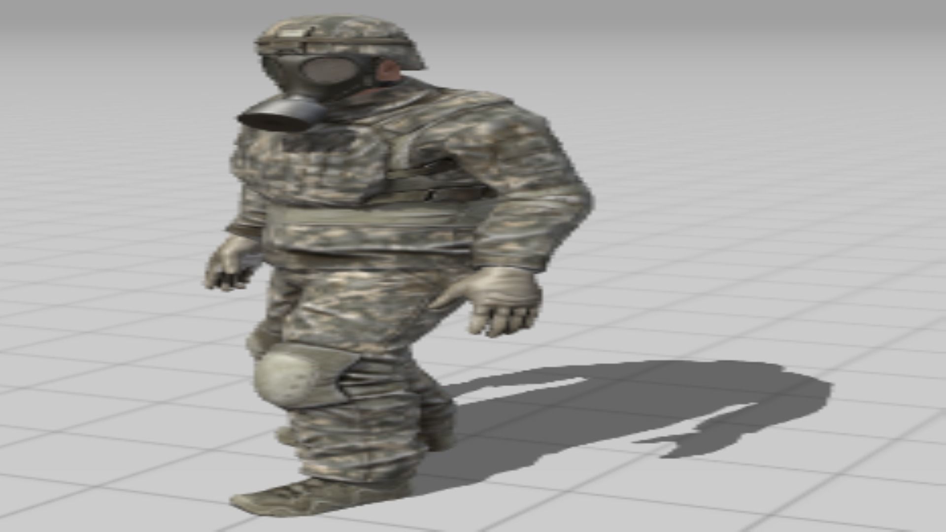  soldier in a gas mask Low-poly 3D model_2