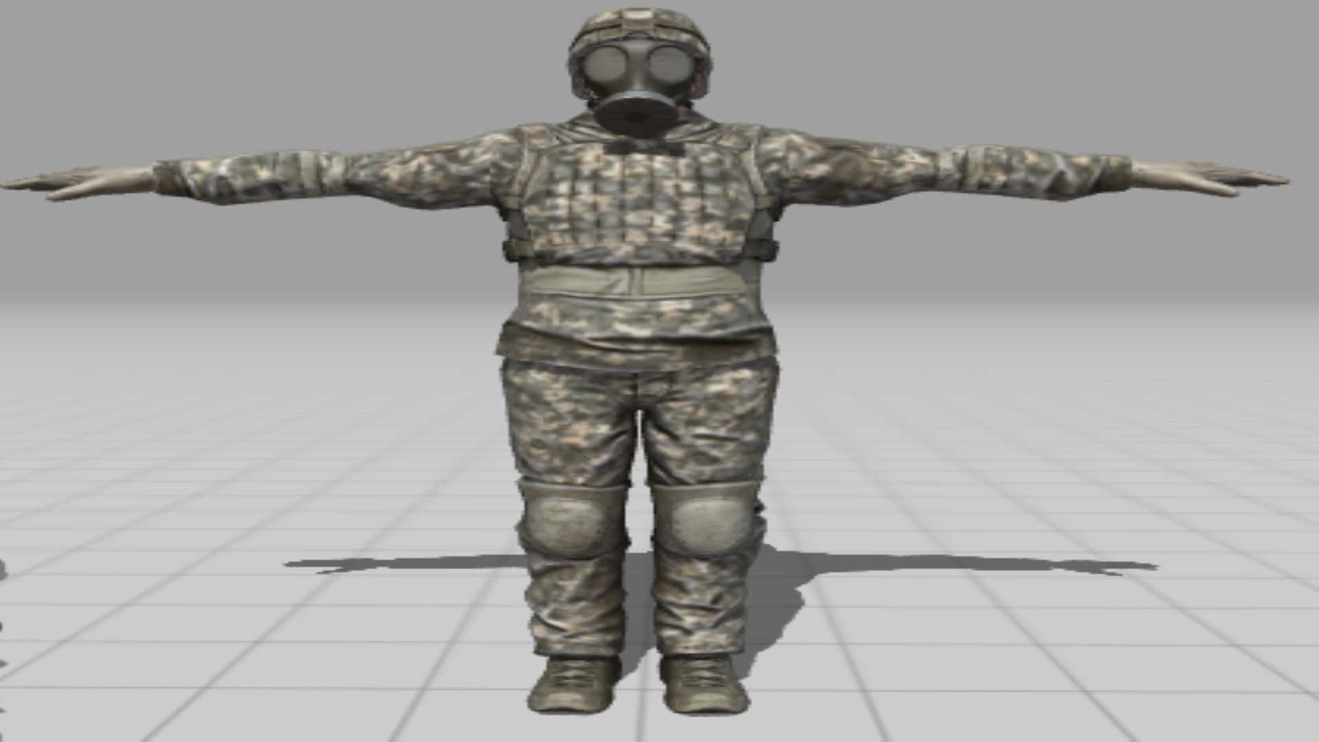  soldier in a gas mask Low-poly 3D model_1