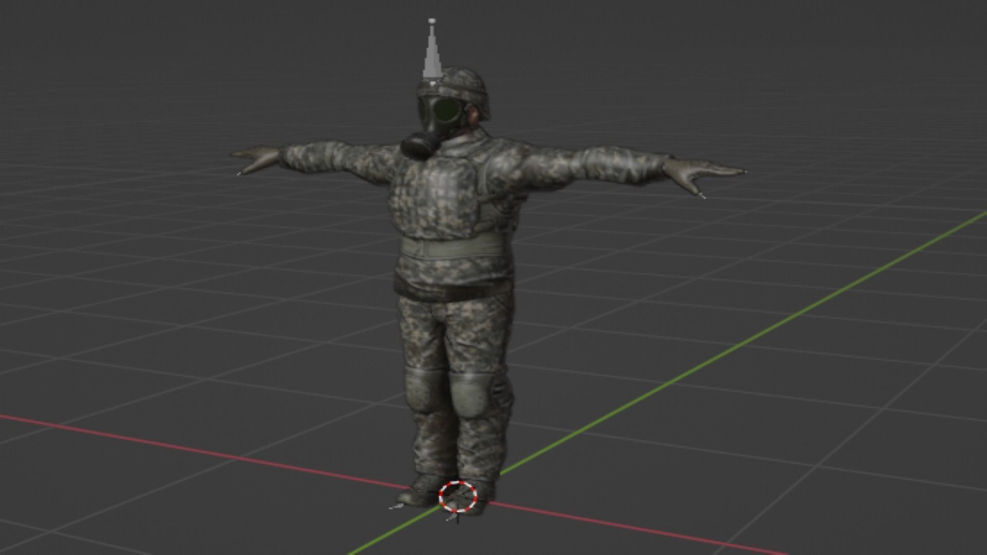  soldier in a gas mask Low-poly 3D model_5