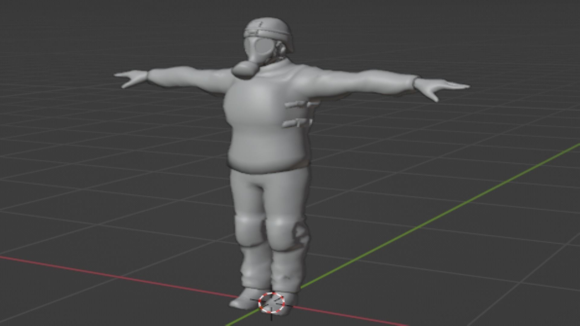  soldier in a gas mask Low-poly 3D model_3