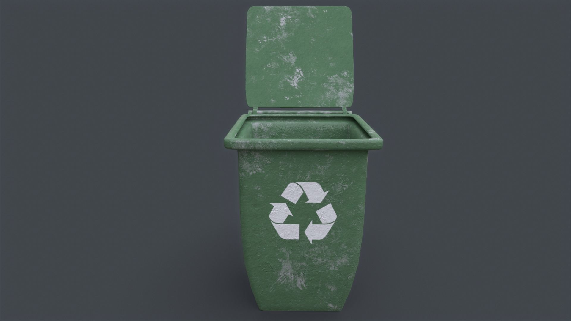 Recycle trash can game ready Low-poly 3D model_9