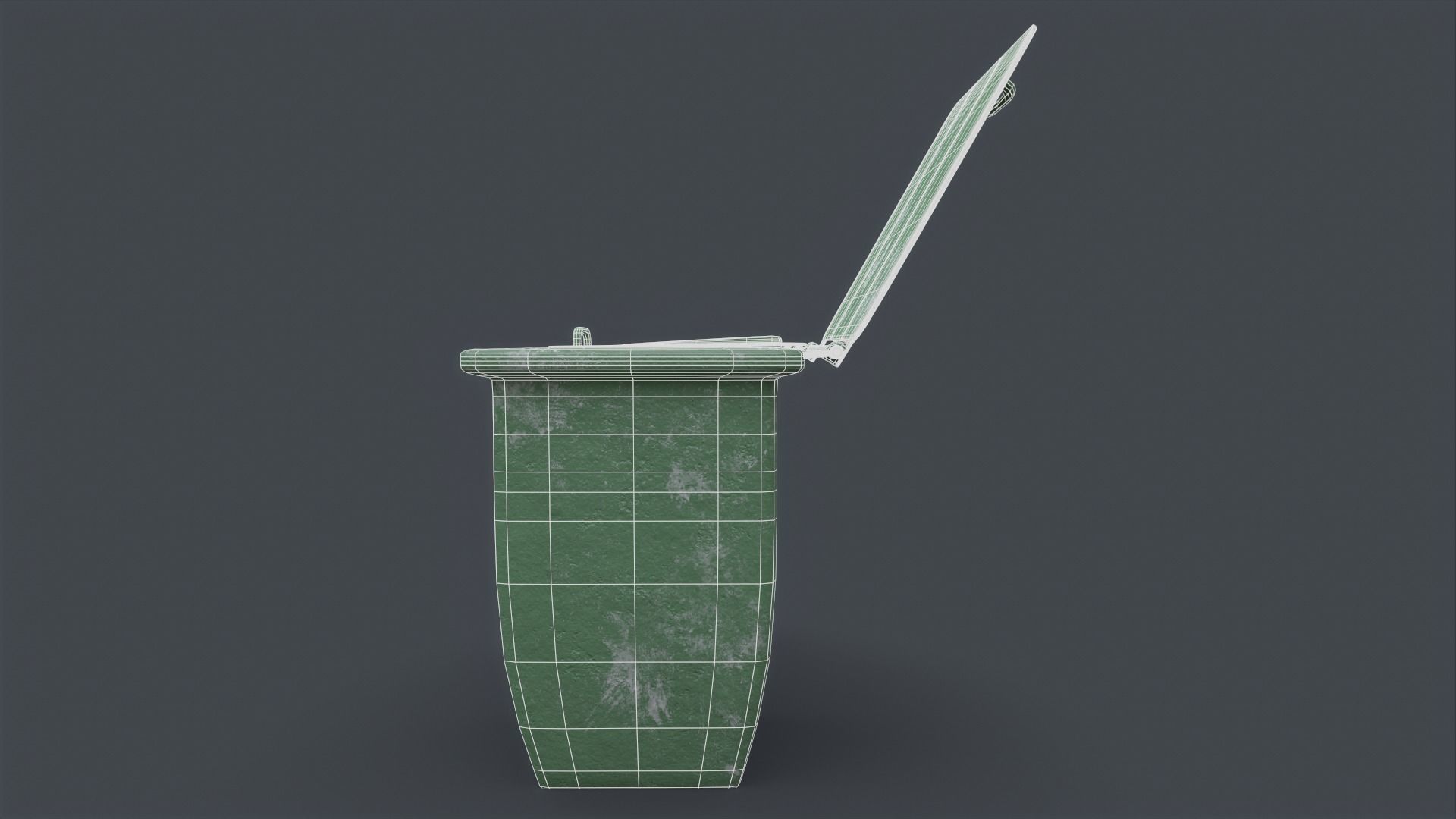 Recycle trash can game ready Low-poly 3D model_11