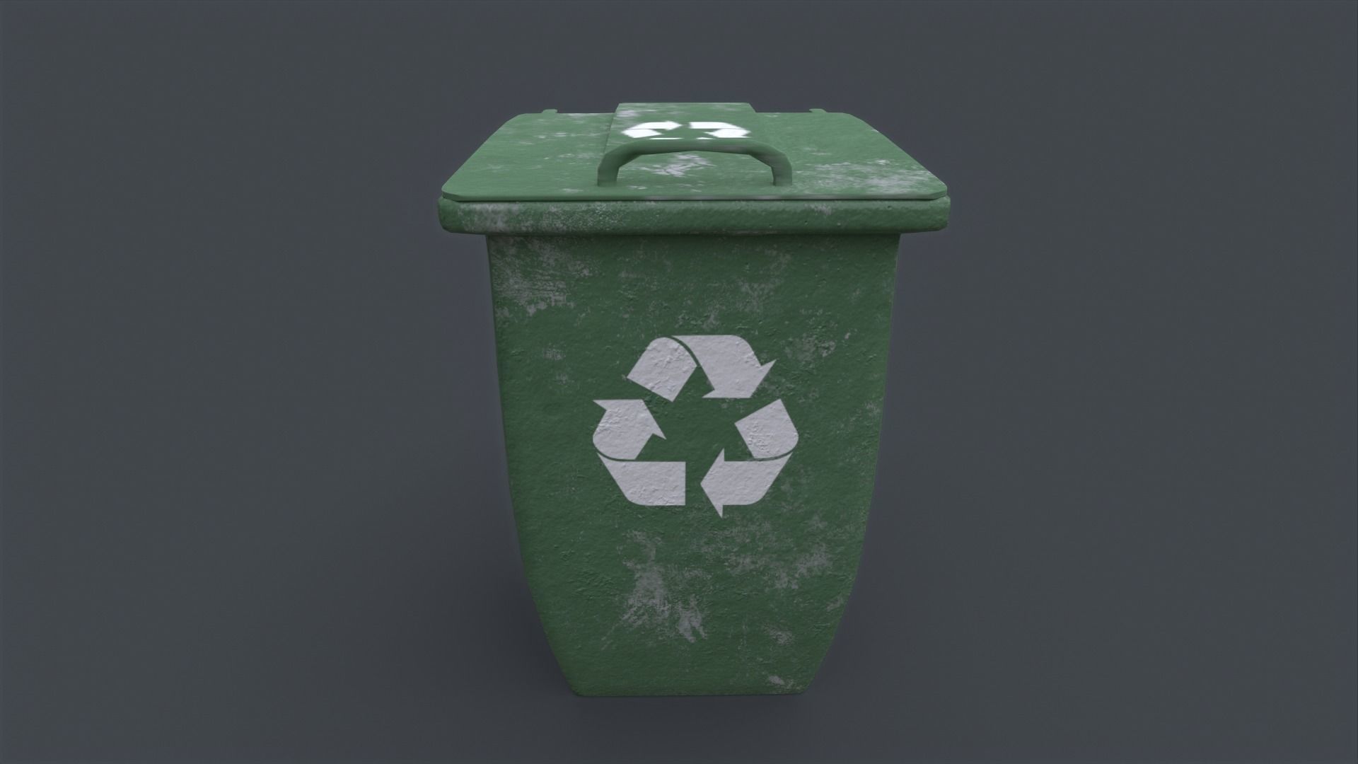 Recycle trash can game ready Low-poly 3D model_2