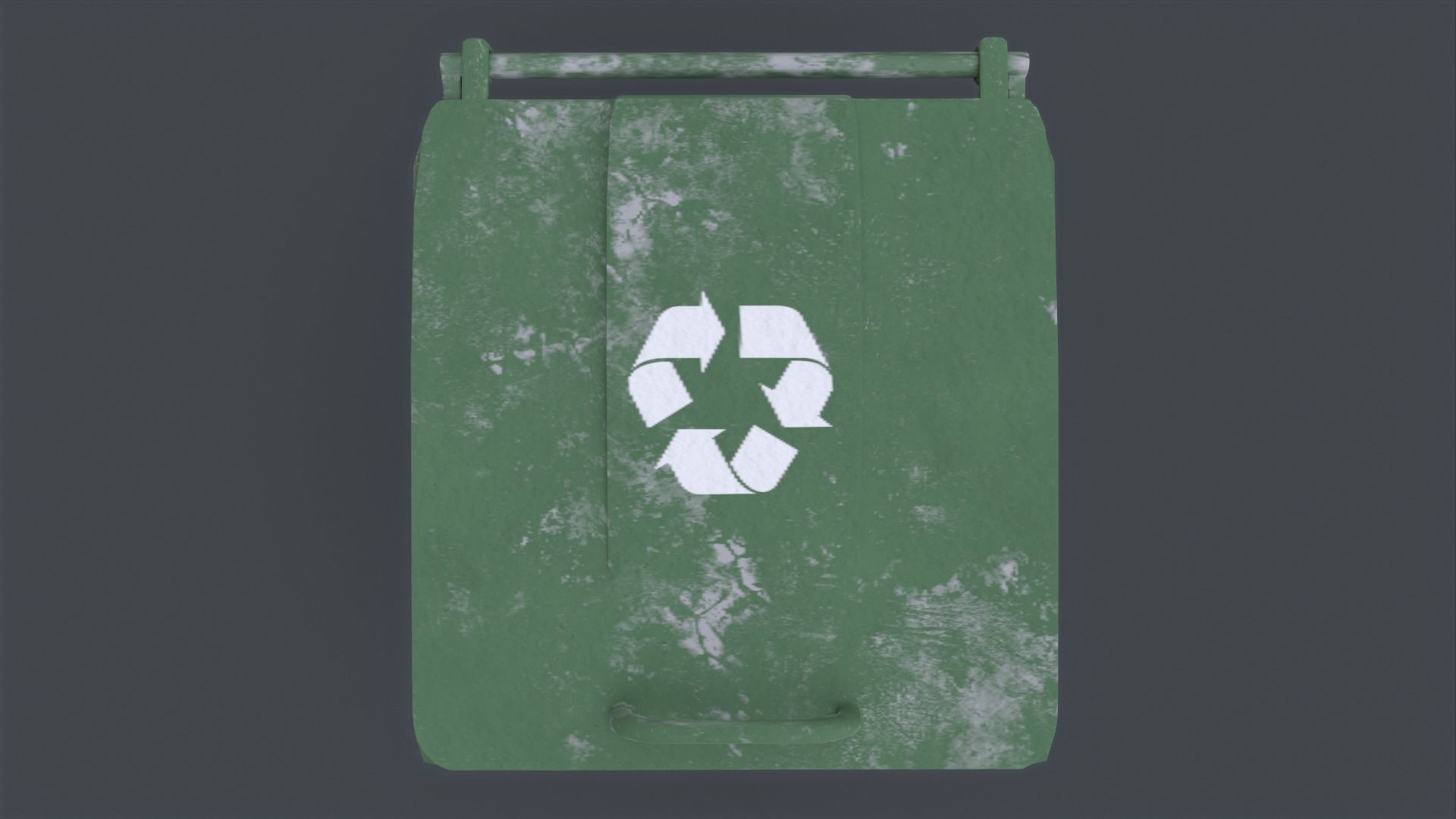 Recycle trash can game ready Low-poly 3D model_4