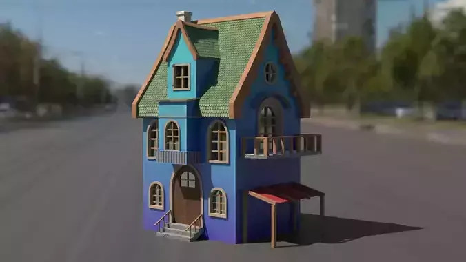 Cartoon house 3D model