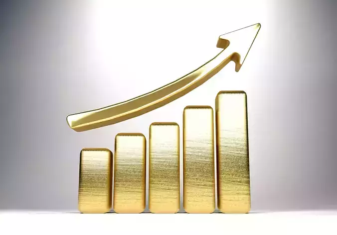 growth bar chart 3D model