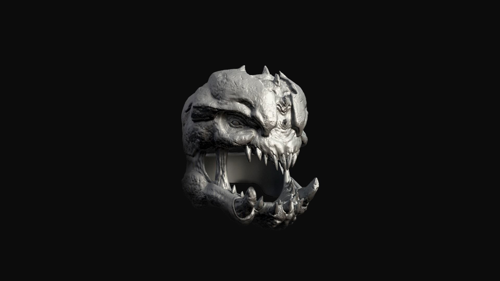 Pinky demon ring 3D print model_4