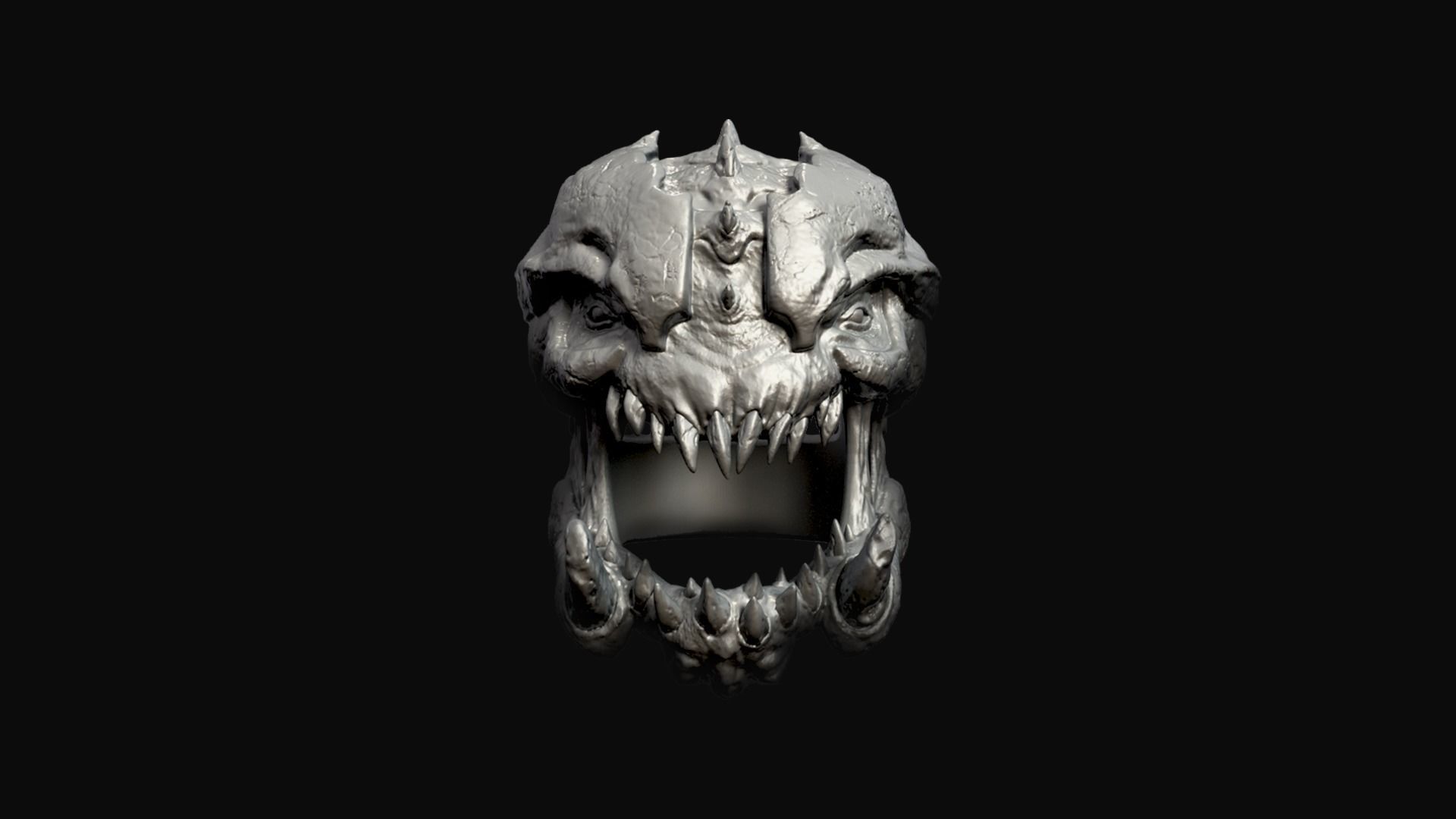Pinky demon ring 3D print model_1