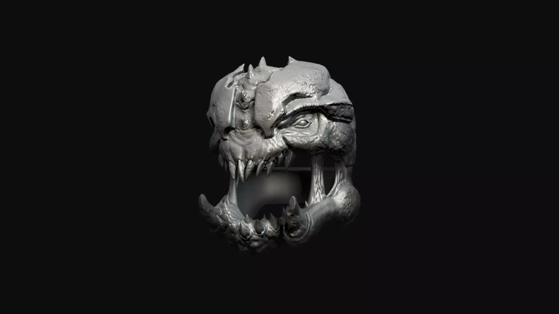 Pinky demon ring 3D print model_0