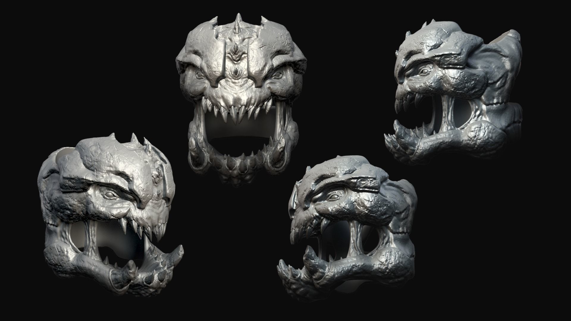 Pinky demon ring 3D print model_2