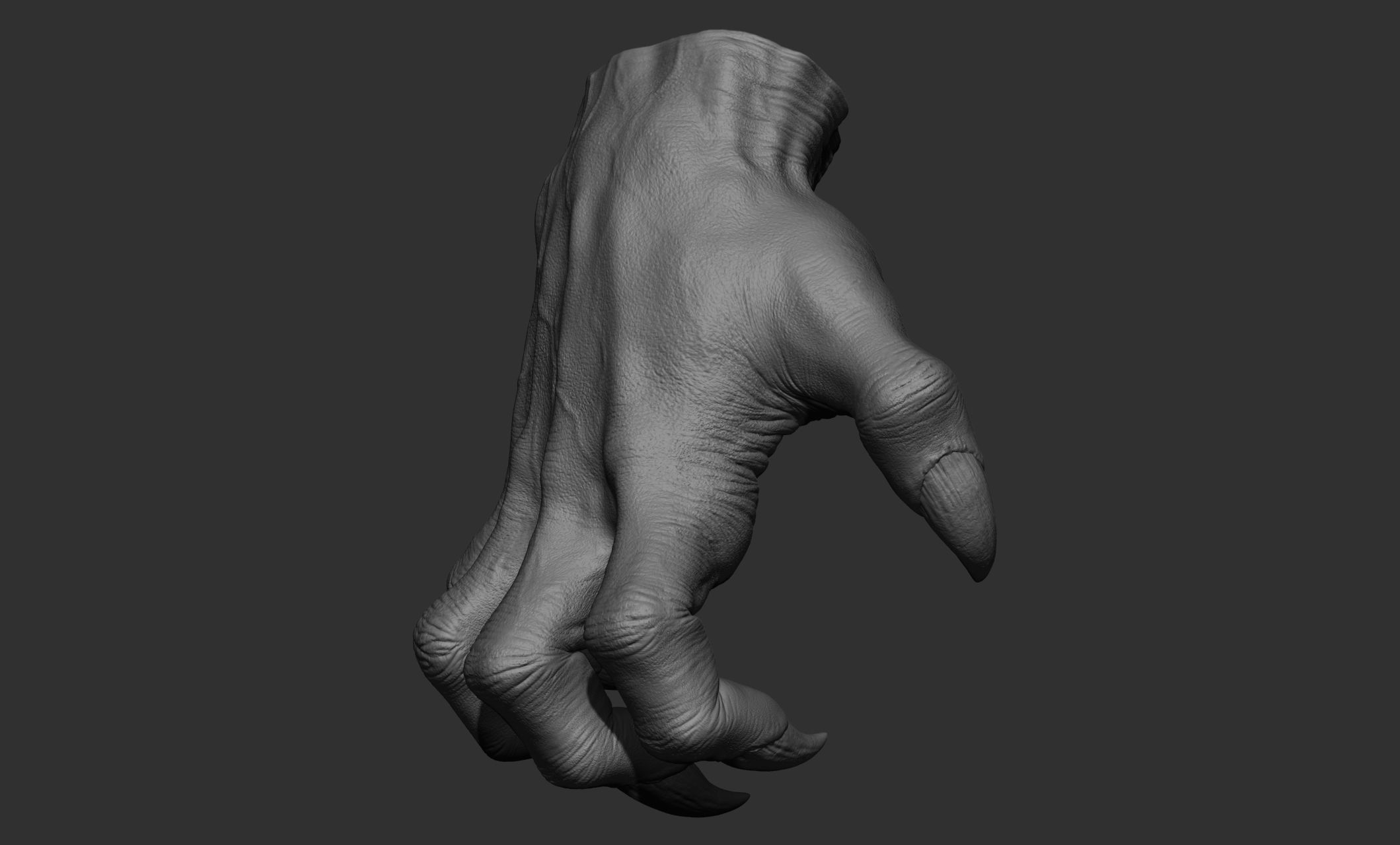 3 Creature hand poses Free 3D model_5