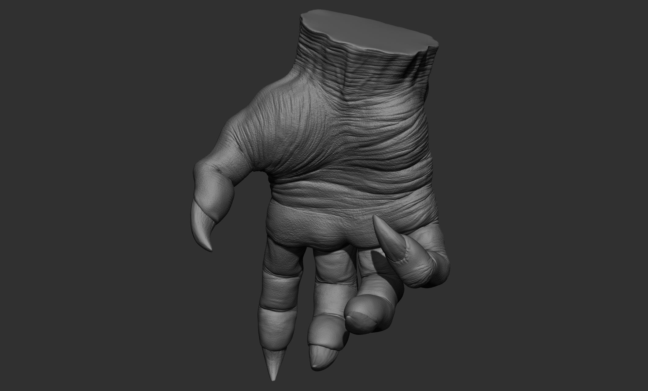 3 Creature hand poses Free 3D model_23
