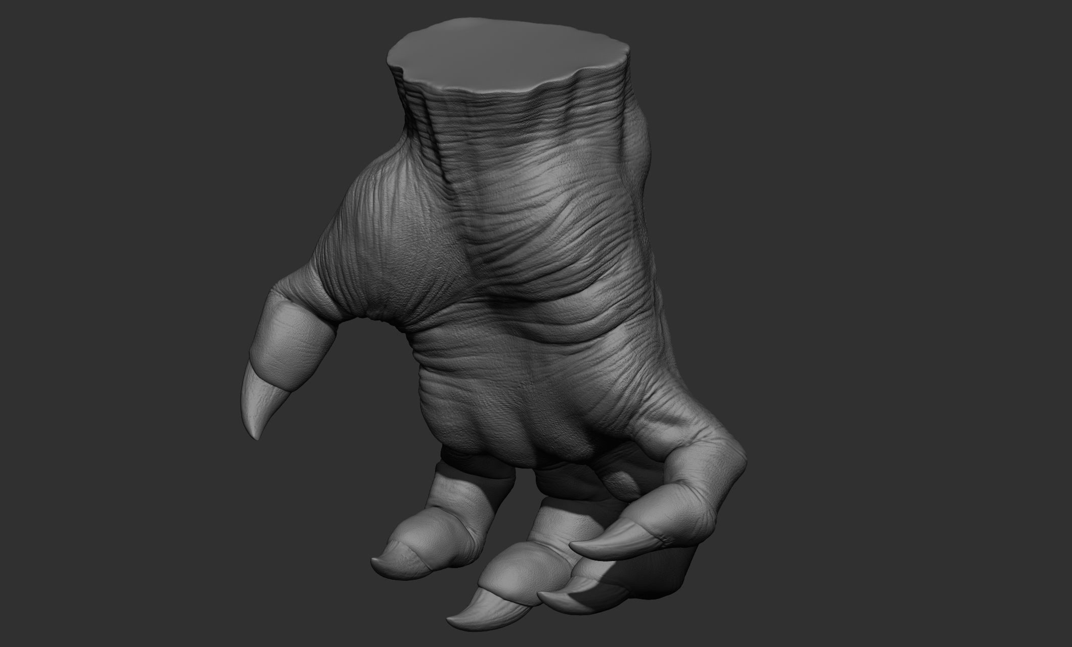 3 Creature hand poses Free 3D model_8