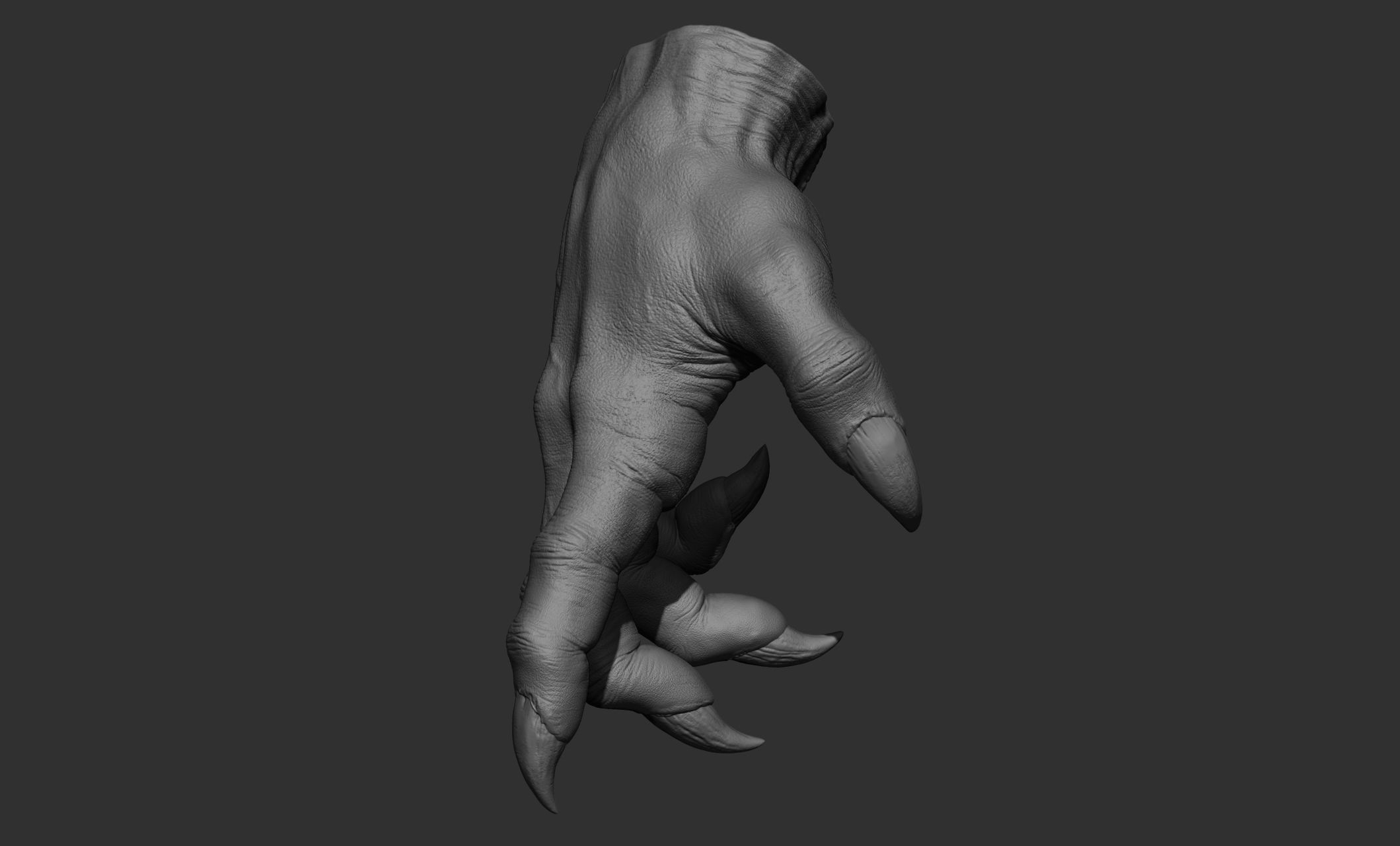 3 Creature hand poses Free 3D model_21