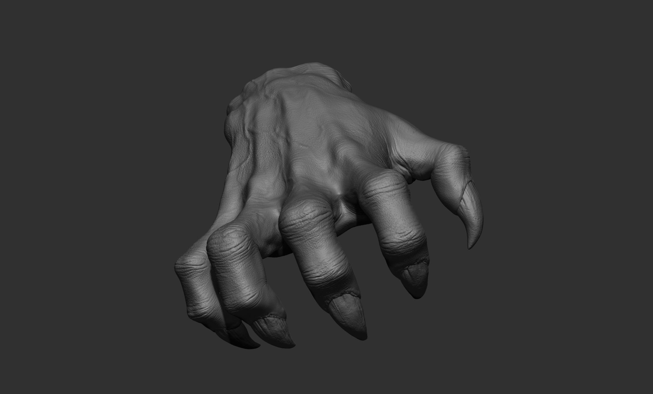 3 Creature hand poses Free 3D model_12