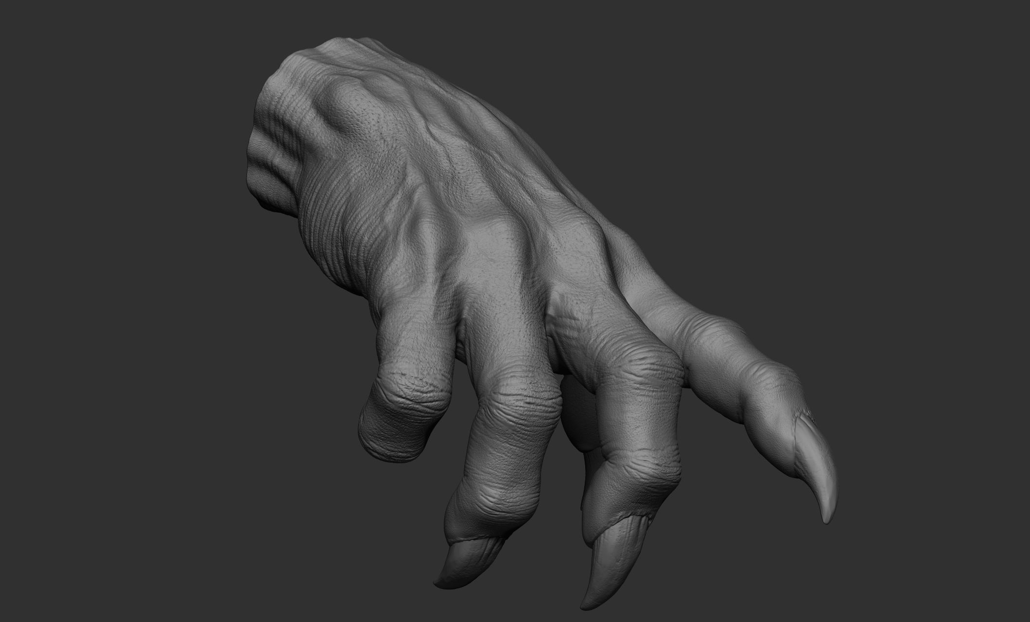 3 Creature hand poses Free 3D model_28