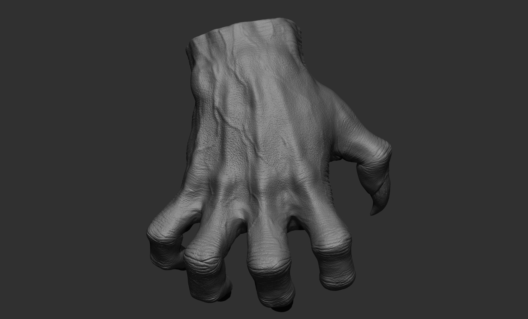 3 Creature hand poses Free 3D model_11