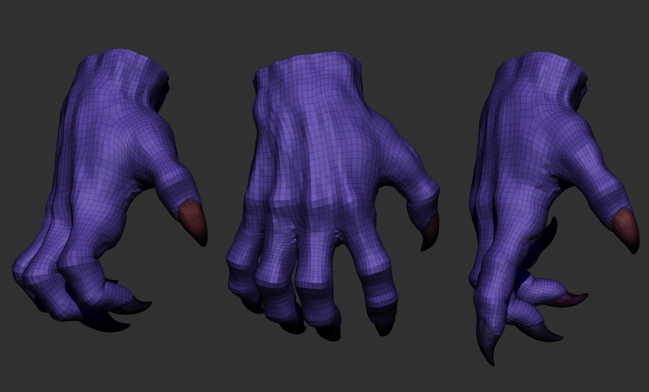 3 Creature hand poses Free 3D model_31