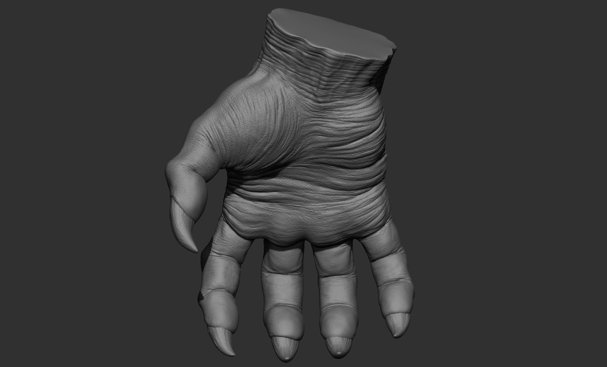 3 Creature hand poses Free 3D model_16