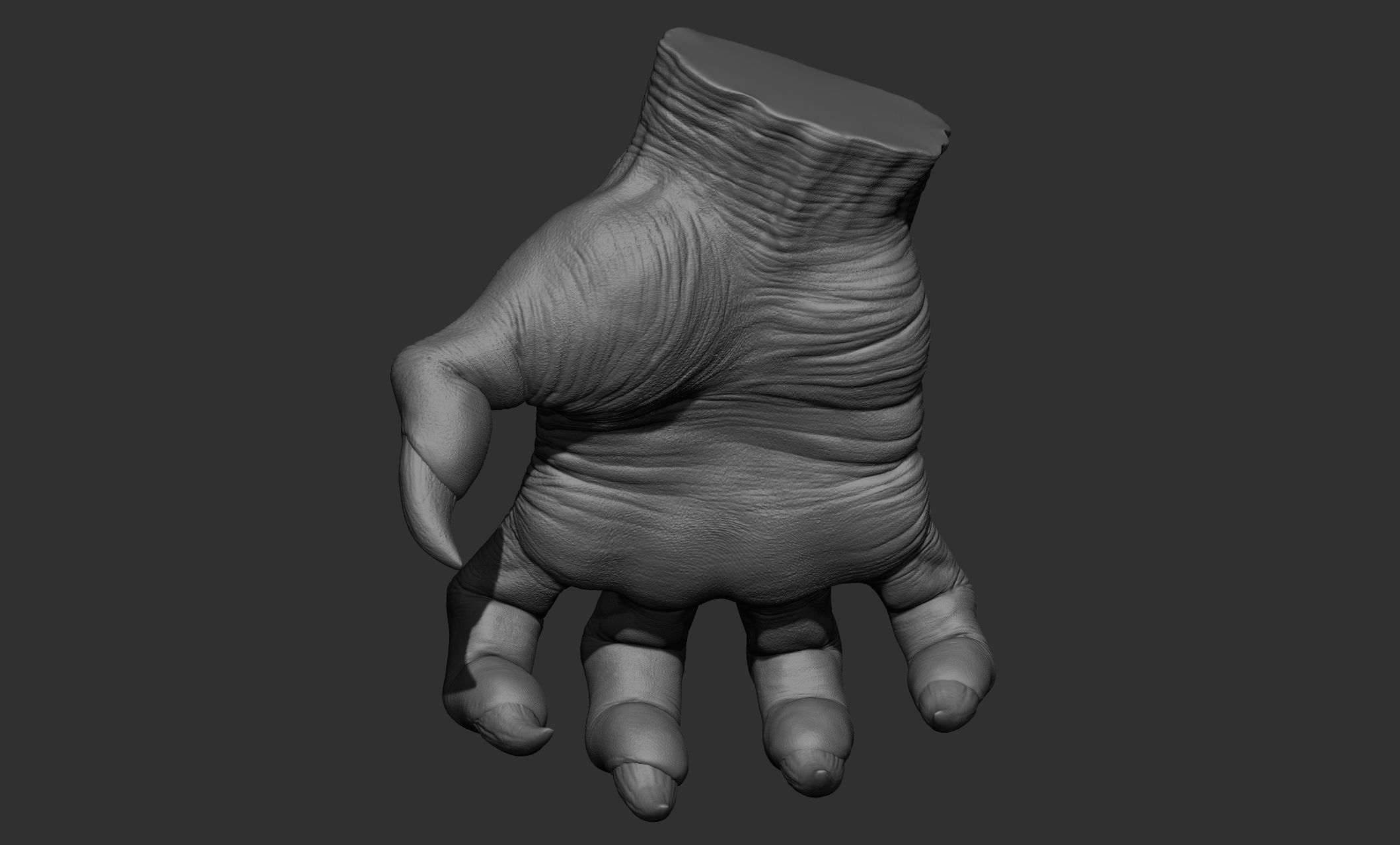 3 Creature hand poses Free 3D model_7