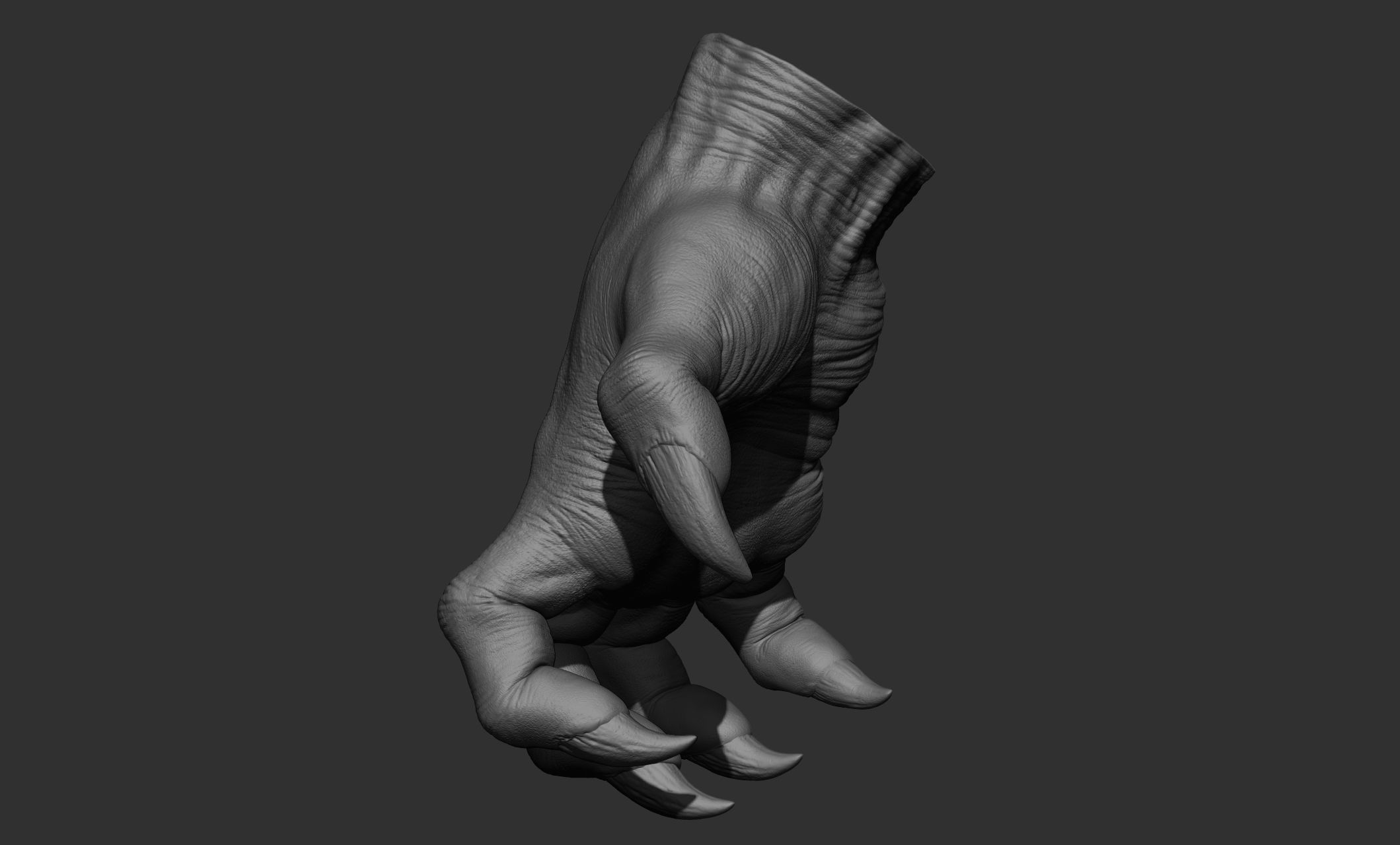 3 Creature hand poses Free 3D model_6