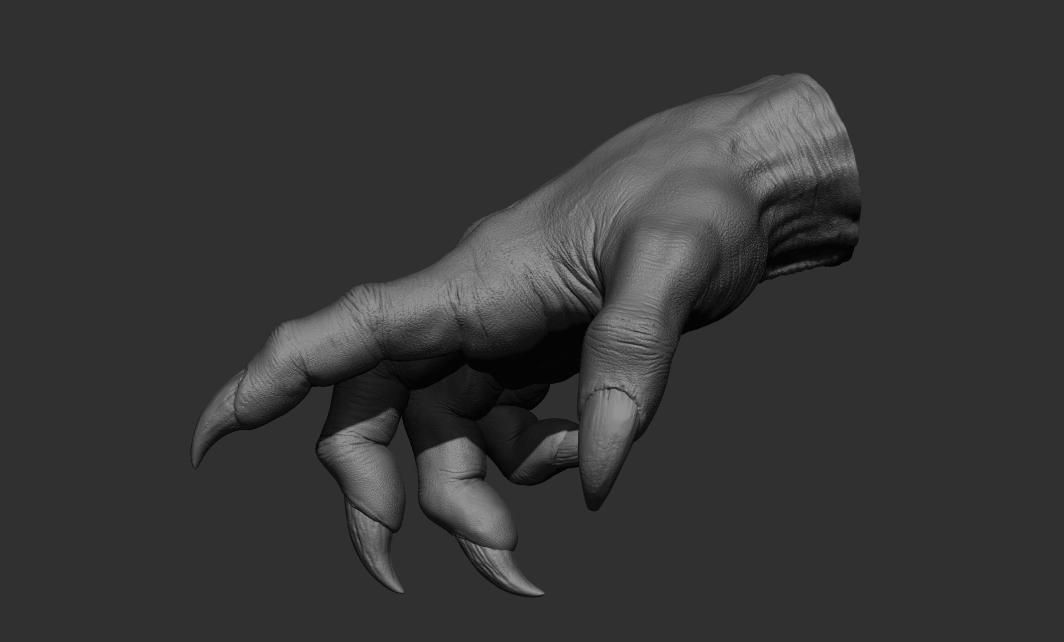 3 Creature hand poses Free 3D model_27