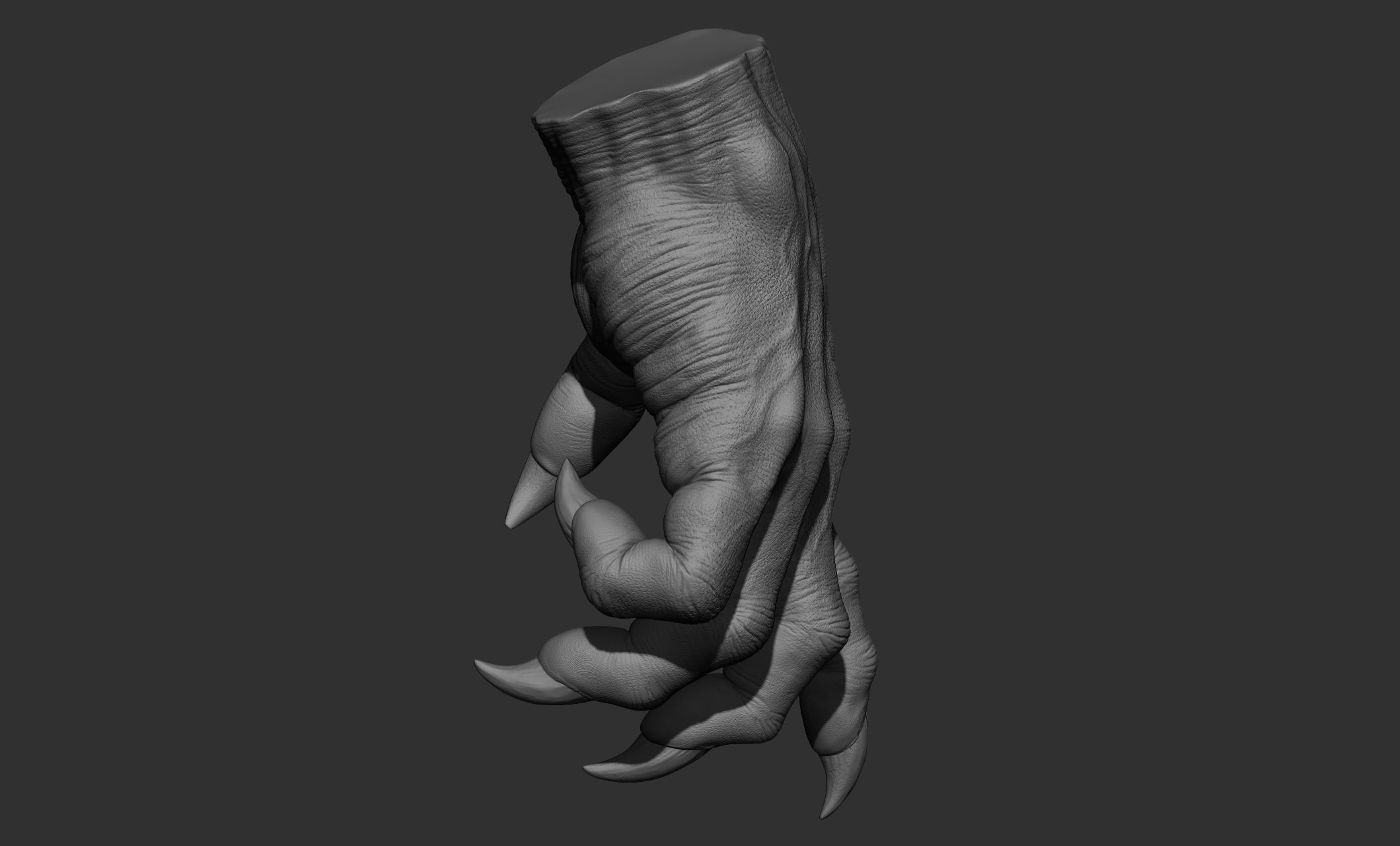 3 Creature hand poses Free 3D model_24