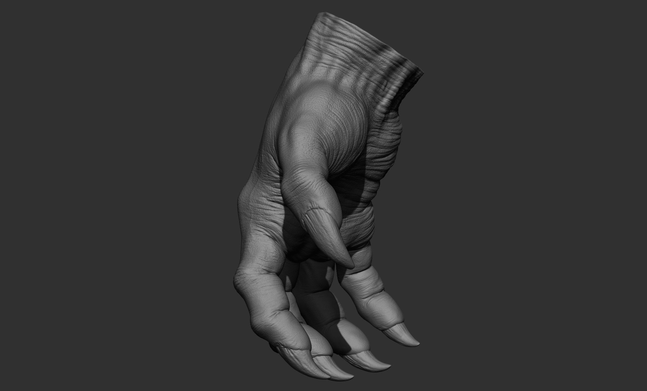3 Creature hand poses Free 3D model_15