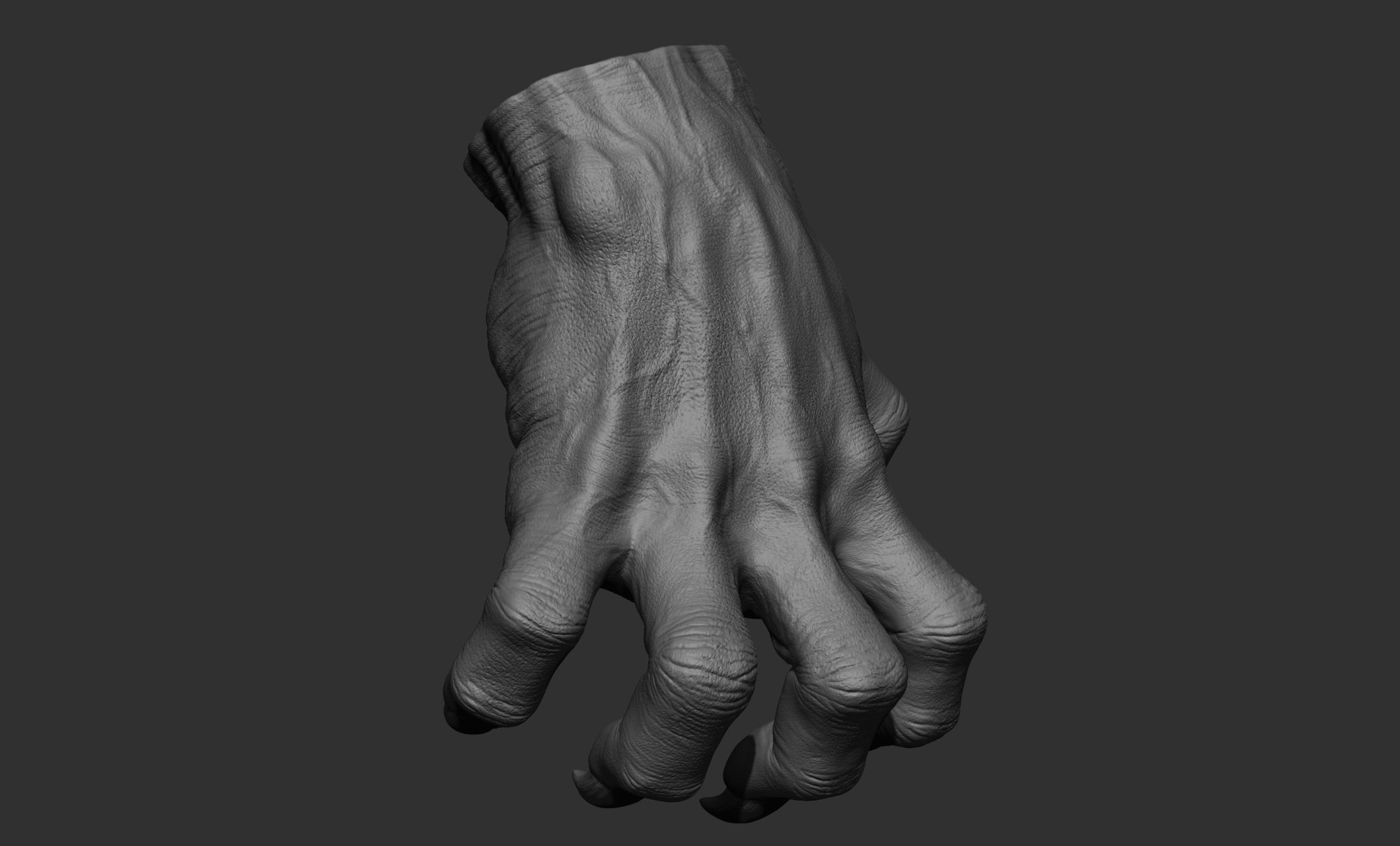 3 Creature hand poses Free 3D model_10