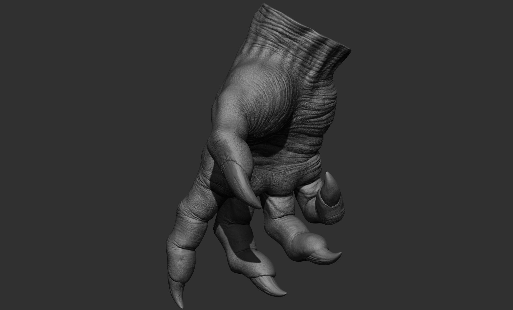 3 Creature hand poses Free 3D model_22