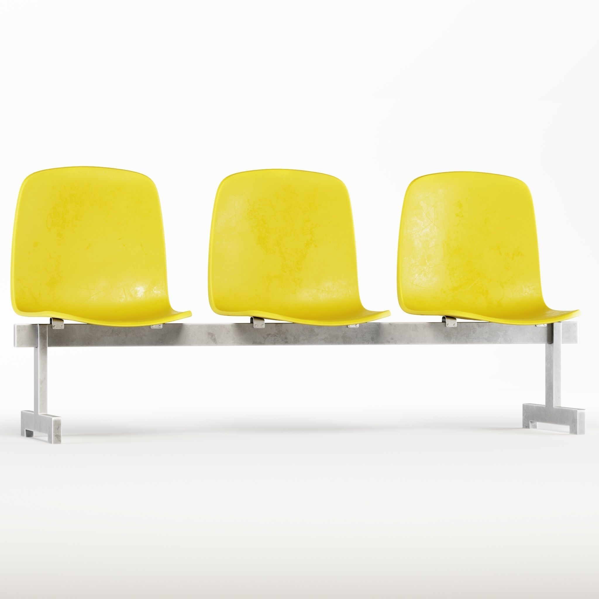 Chair01 three plastic seats Free 3D model_5