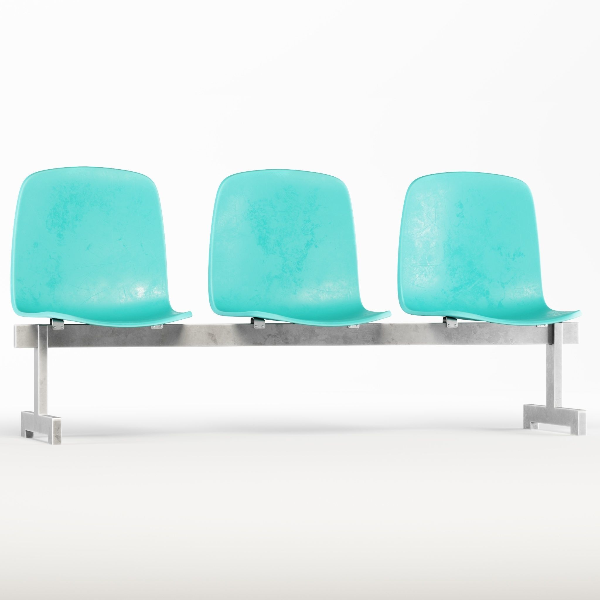 Chair01 three plastic seats Free 3D model_3