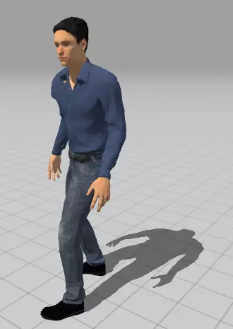 human man in jeans and shirt Low-poly 3D model_0