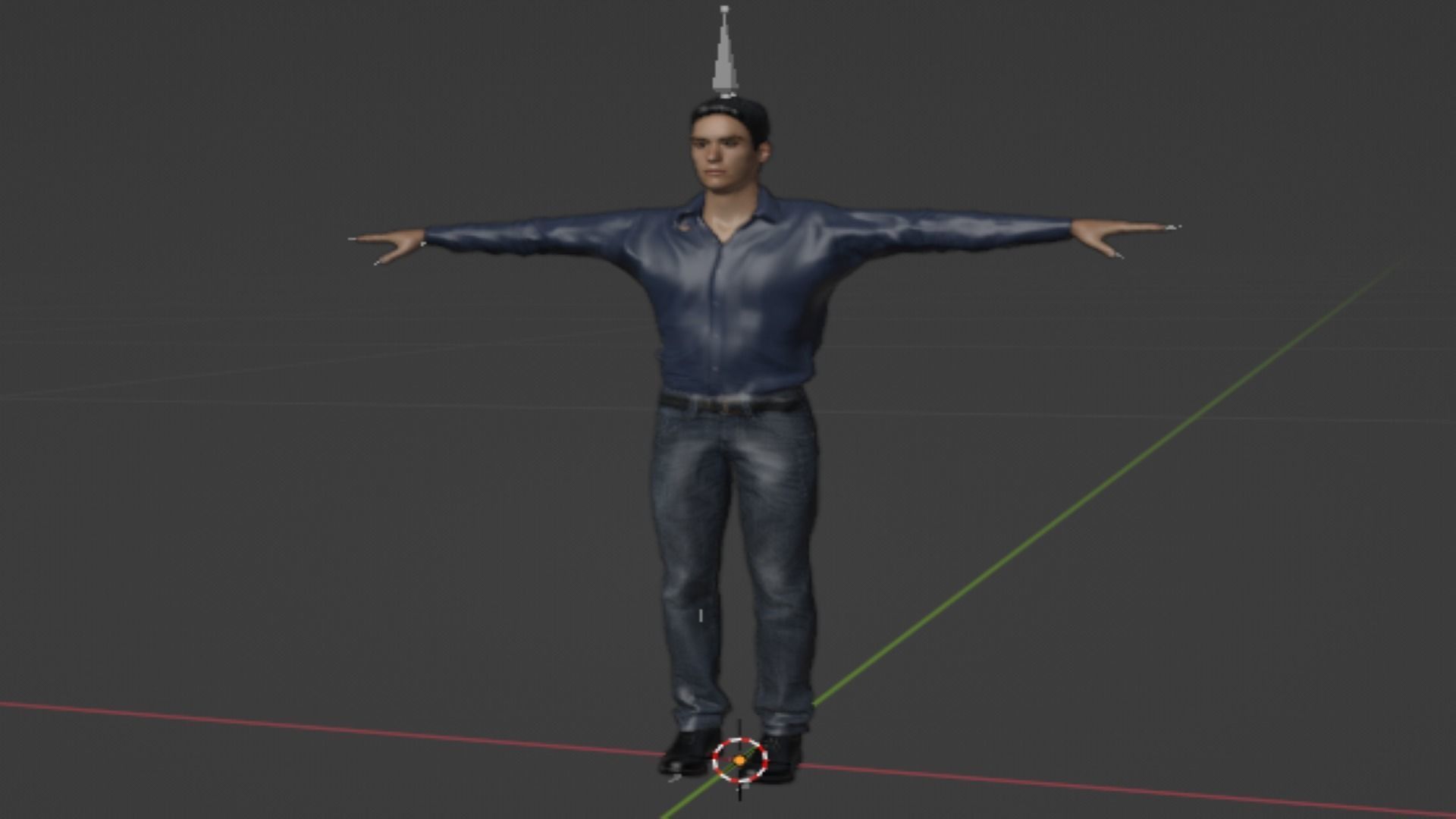 human man in jeans and shirt Low-poly 3D model_5