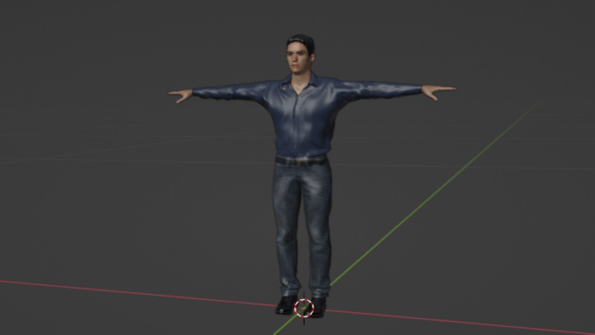 human man in jeans and shirt Low-poly 3D model_4