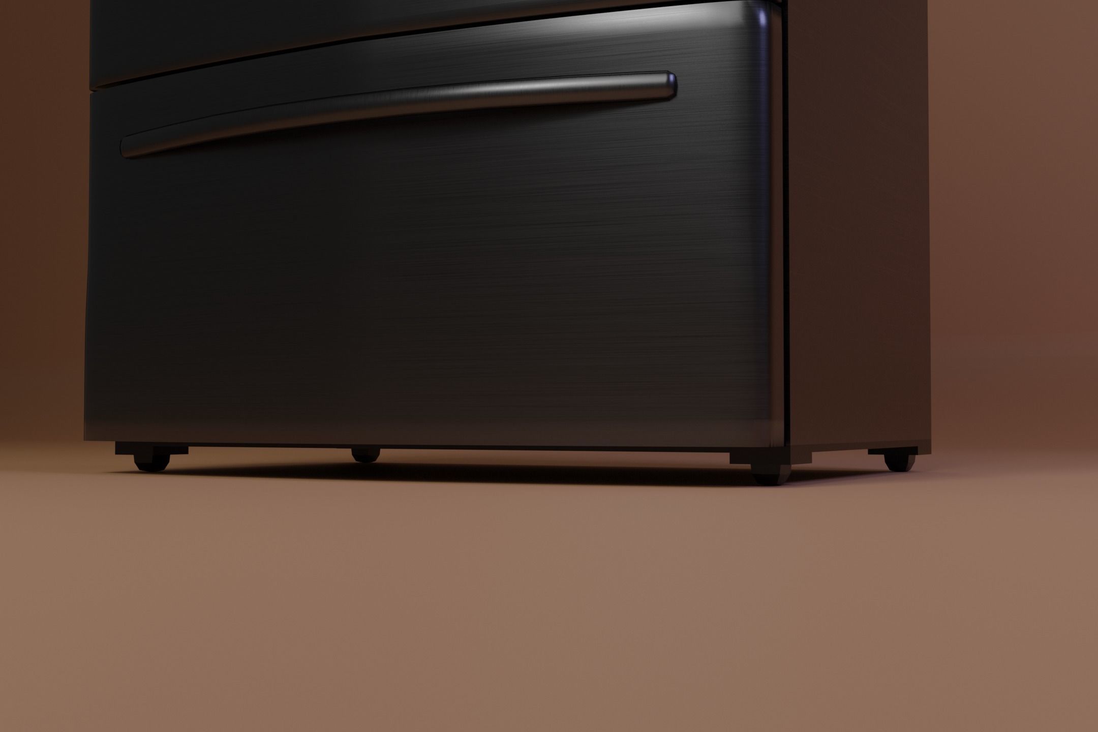 French Door Refrigerator Low-poly 3D model_3