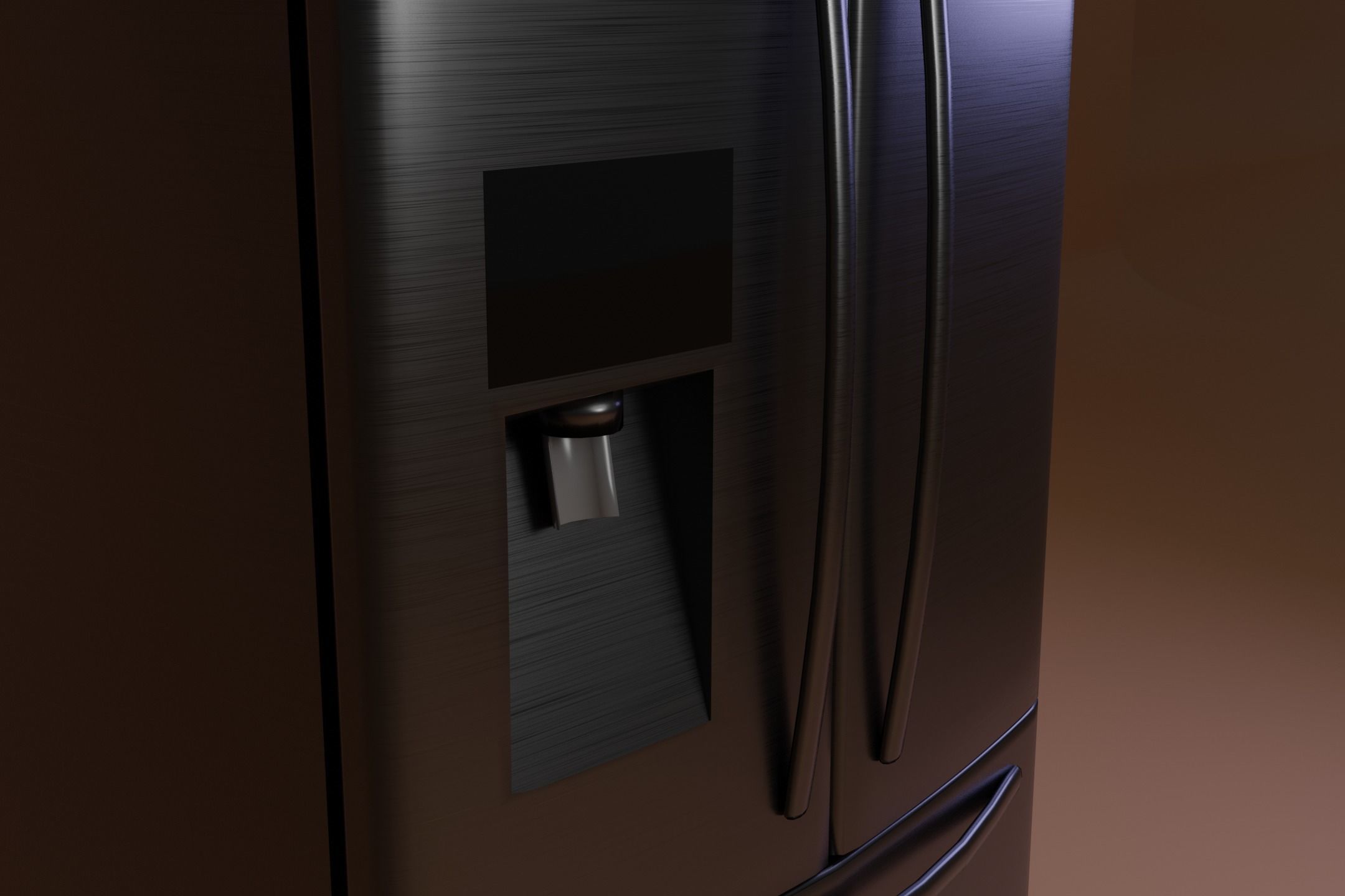 French Door Refrigerator Low-poly 3D model_4