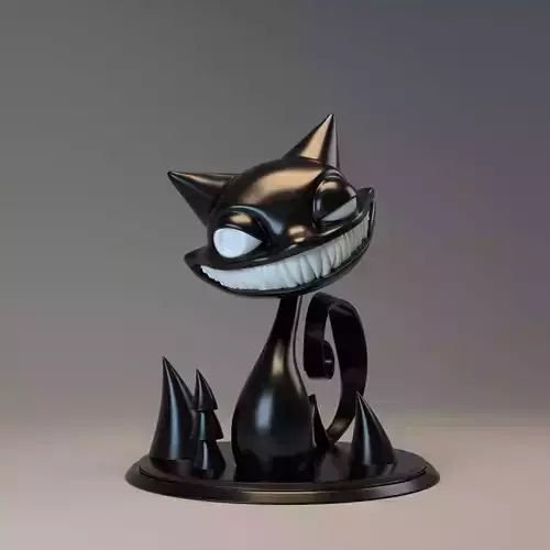 Black cat - sculpture for 3d printing