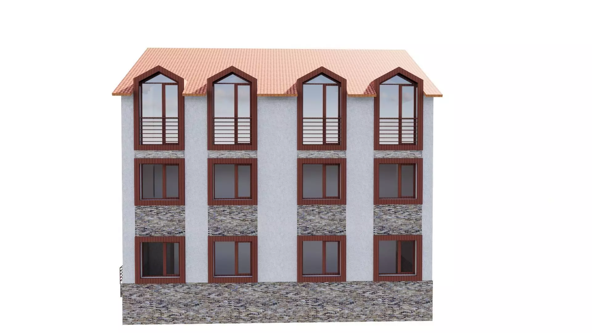 HOUSE 80 Low-poly 3D model_0