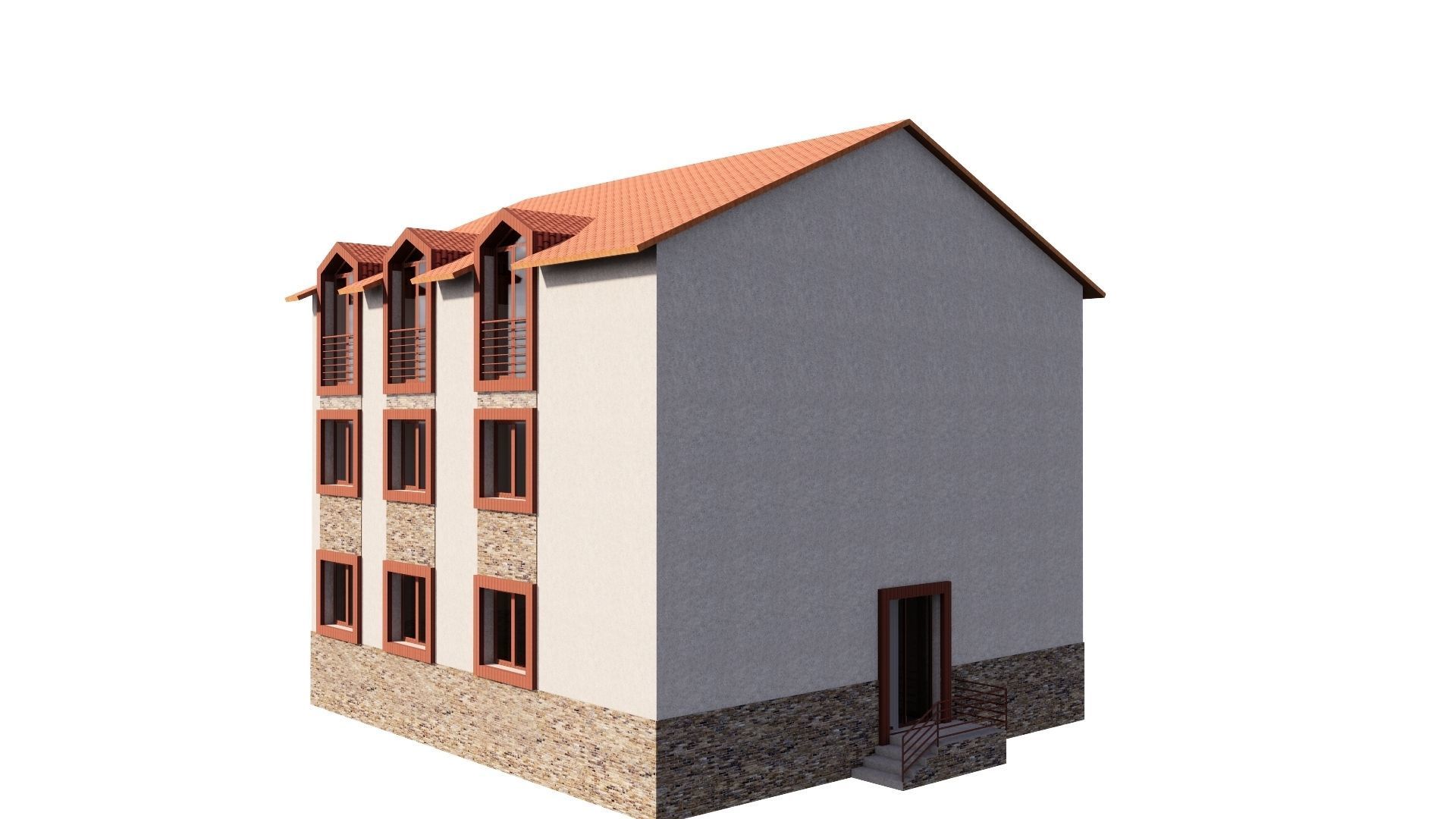 HOUSE 80 Low-poly 3D model_29