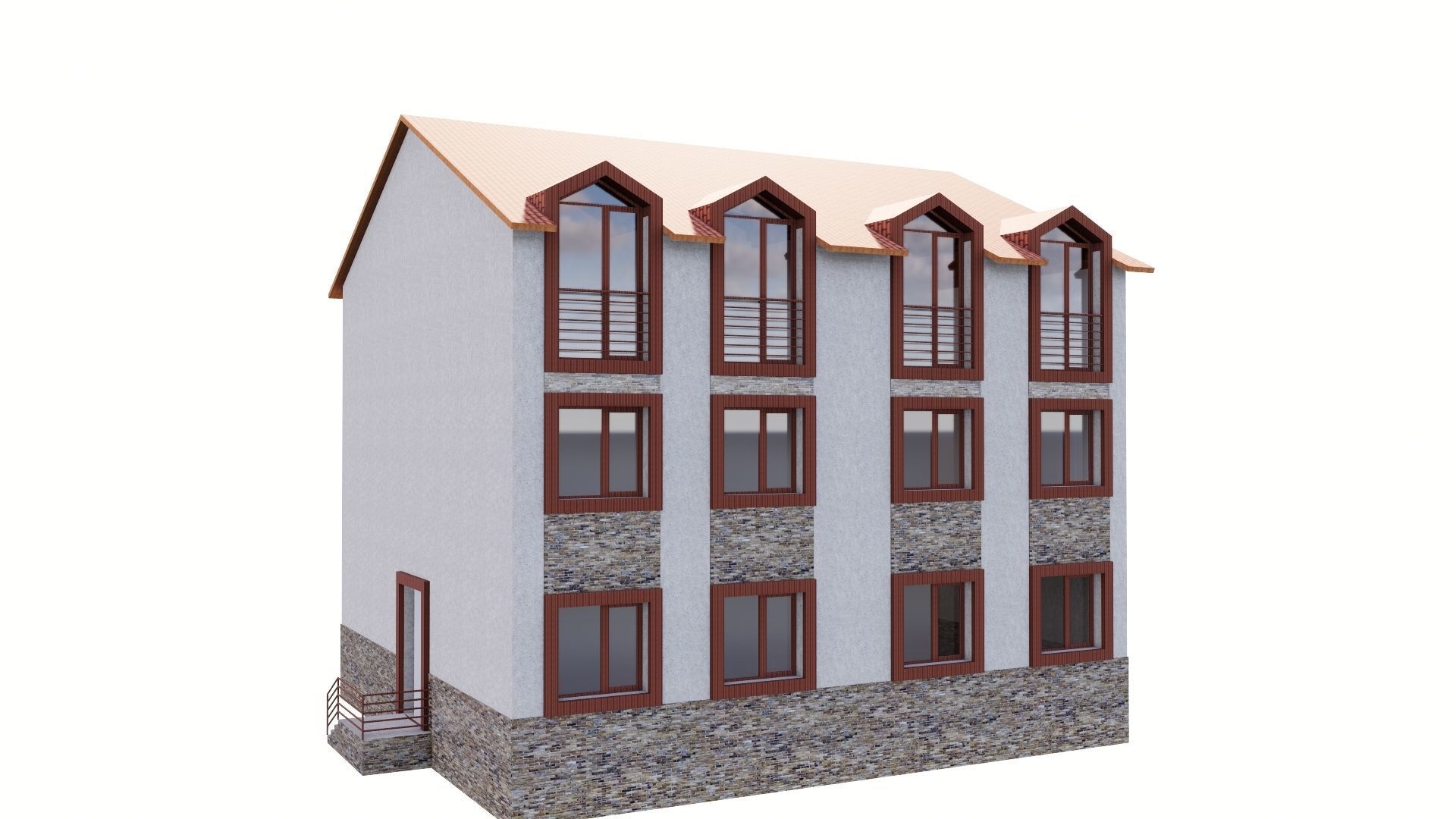 HOUSE 80 Low-poly 3D model_39