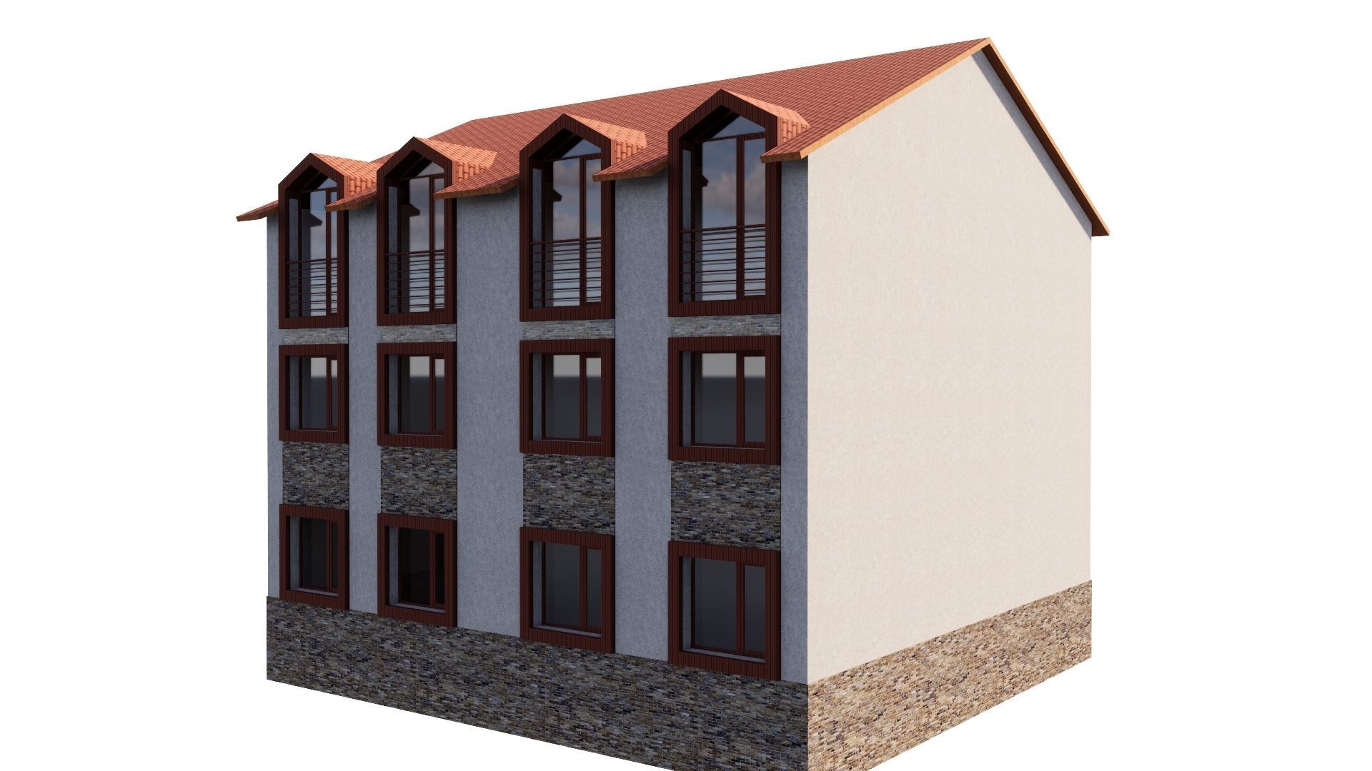 HOUSE 80 Low-poly 3D model_12