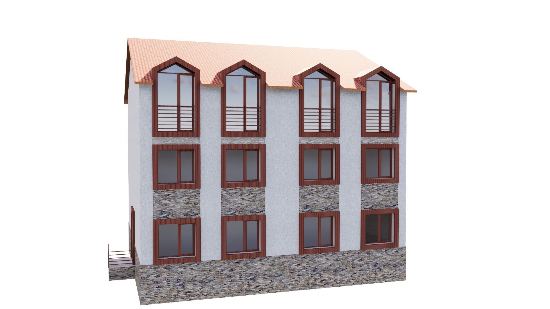 HOUSE 80 Low-poly 3D model_42