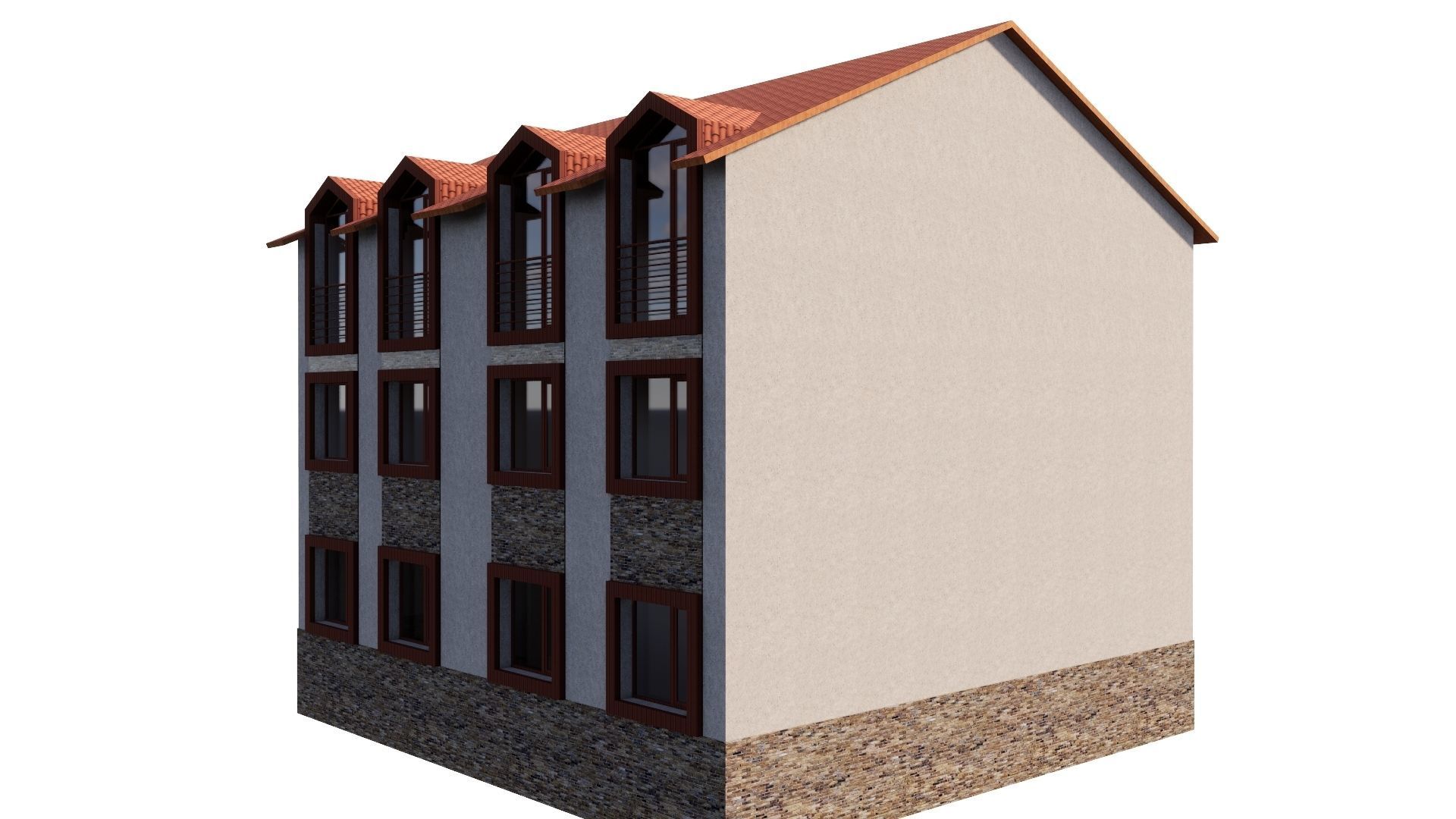 HOUSE 80 Low-poly 3D model_14
