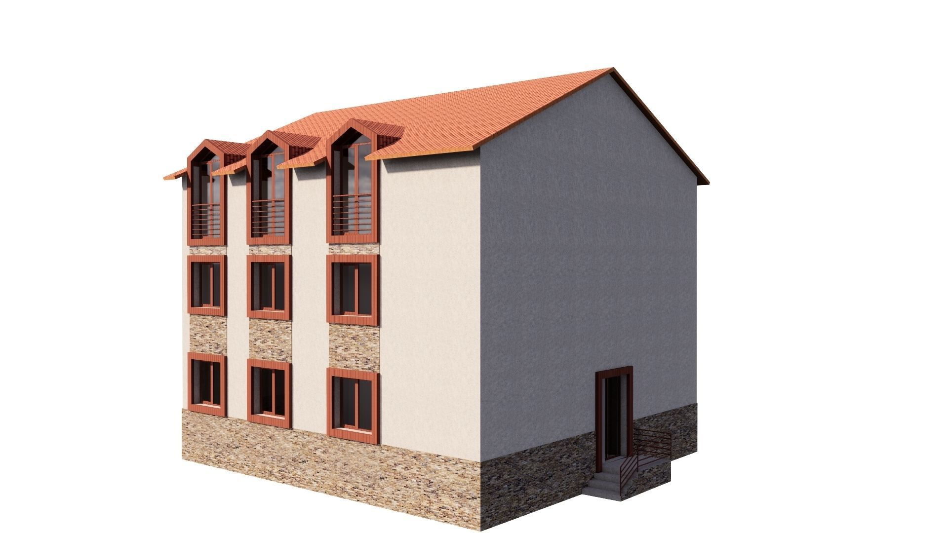 HOUSE 80 Low-poly 3D model_25