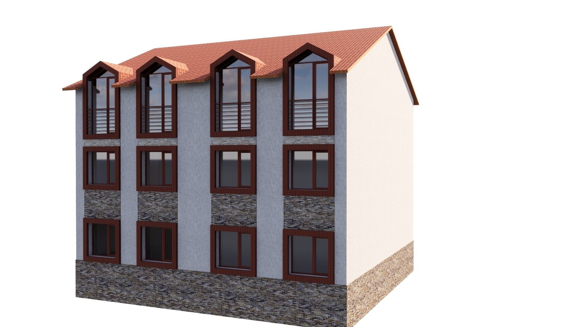 HOUSE 80 Low-poly 3D model_10