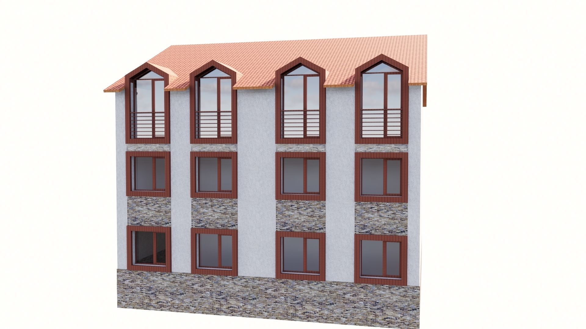 HOUSE 80 Low-poly 3D model_8